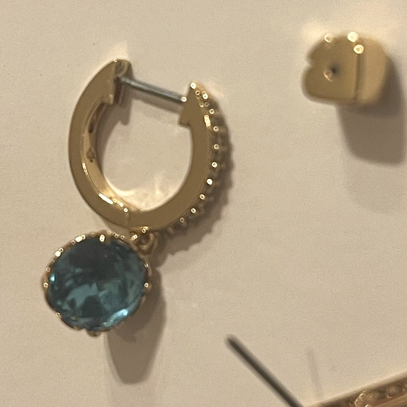 Kate spade mismatched earrings blue stone gold - Picture 7 of 10